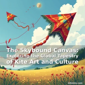 Artistic representation for The Skybound Canvas: Exploring the Global Tapestry of Kite Art and Culture